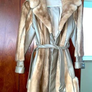 Leather and mink custom coat. 12